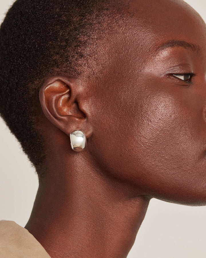 SMALL GEMMA HOOPS (SILVER) - JENNY BIRD