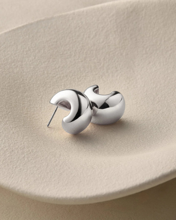 SMALL GEMMA HOOPS (SILVER) - JENNY BIRD