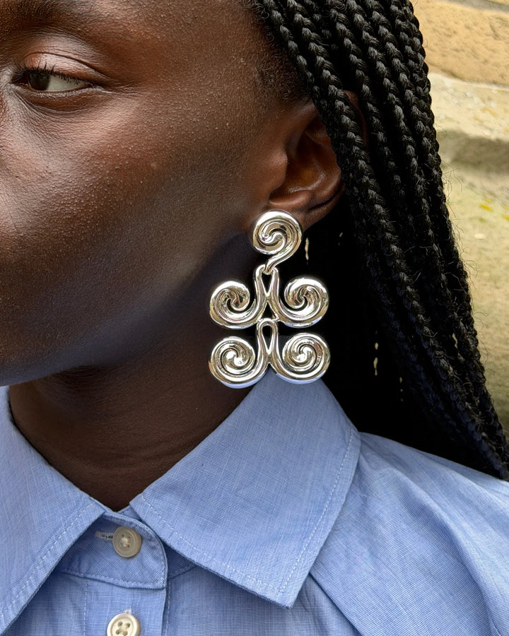MEGA NICO EARRINGS (SILVER) - JENNY BIRD