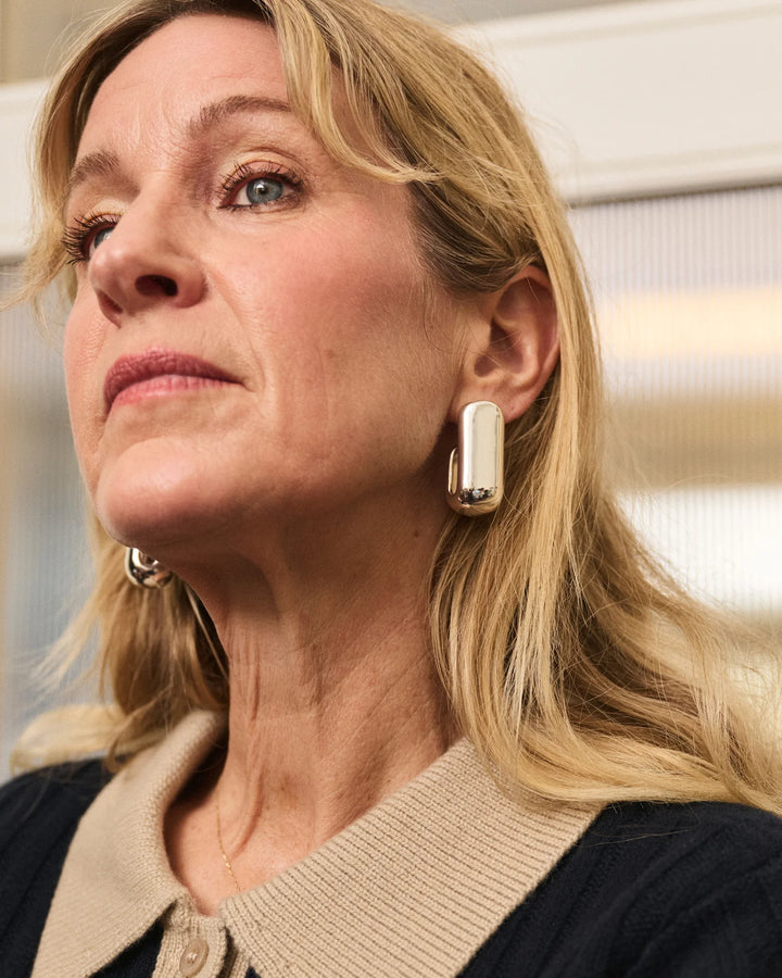 LARGE LEON EARRINGS (SILVER) - JENNY BIRD
