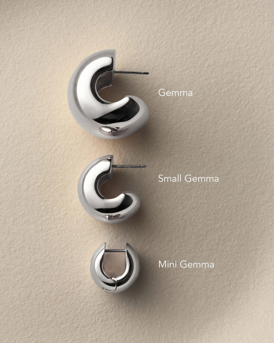 MINI GEMMA HOOPS (SILVER) - JENNY BIRD