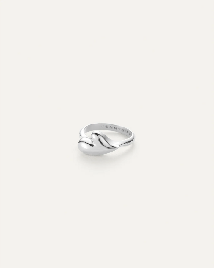PUFFY HEART SIGNET RING (SILVER) - JENNY BIRD