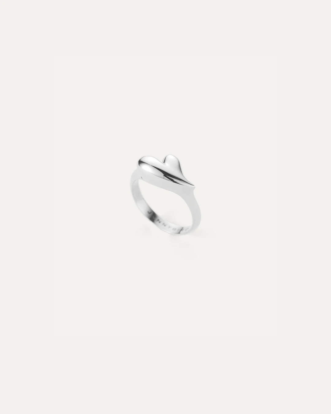 PUFFY HEART SIGNET RING (SILVER) - JENNY BIRD