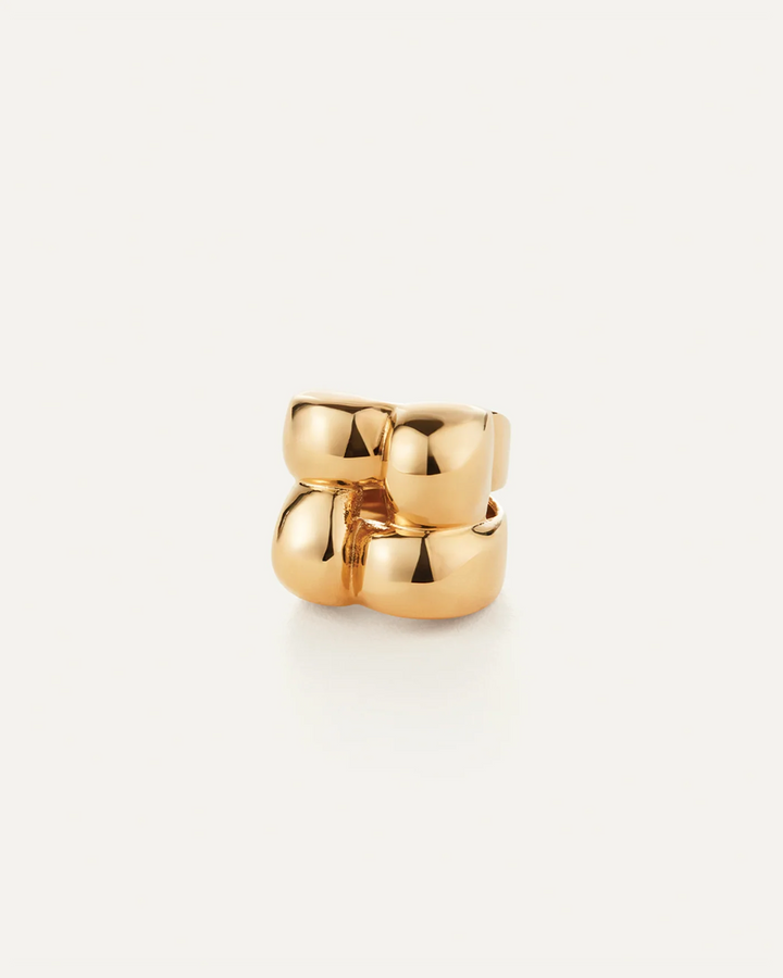 MEGA WOVEN SQUARE RING (GOLD) - JENNY BIRD