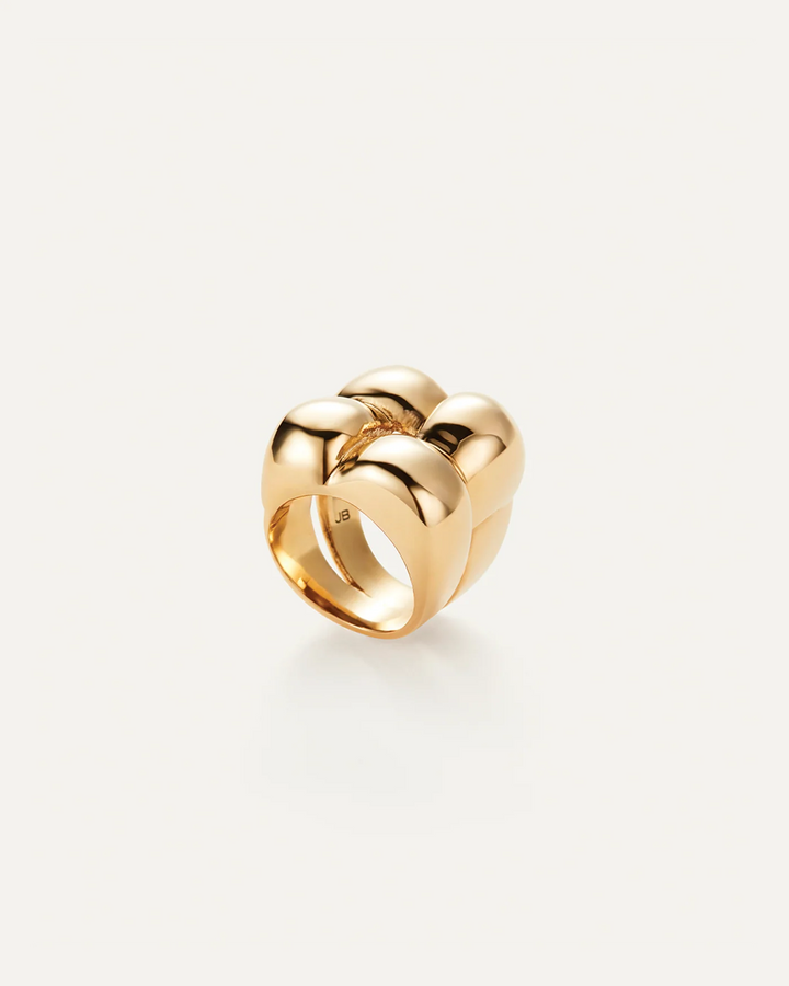 MEGA WOVEN SQUARE RING (GOLD) - JENNY BIRD