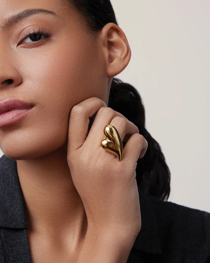 PUFFY HEART RING (GOLD) - JENNY BIRD