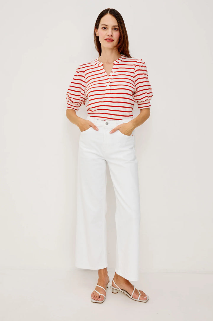 JEWEL TOP (SCARLET IVORY STRIPE) - RAILS