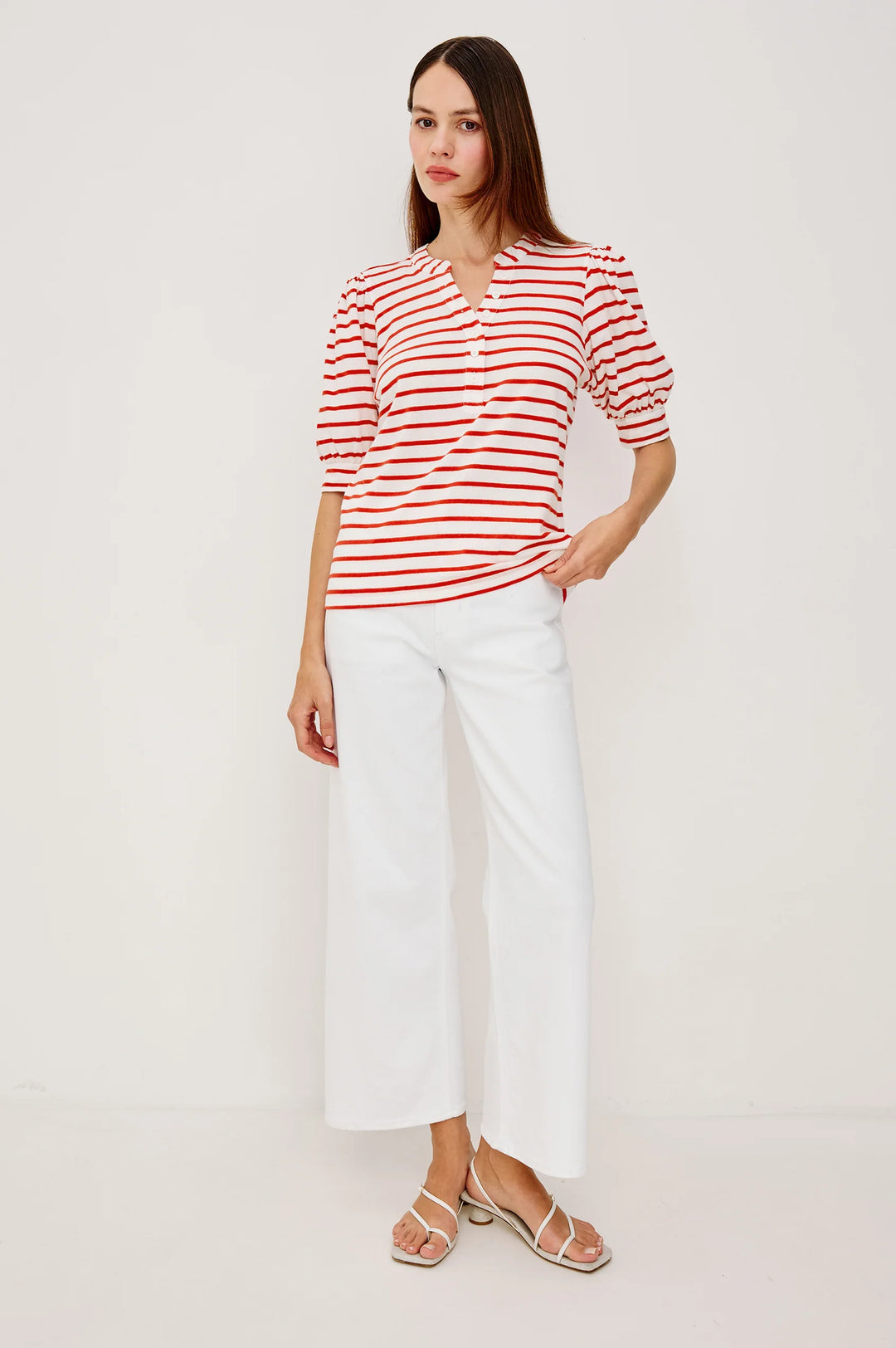 JEWEL TOP (SCARLET IVORY STRIPE) - RAILS
