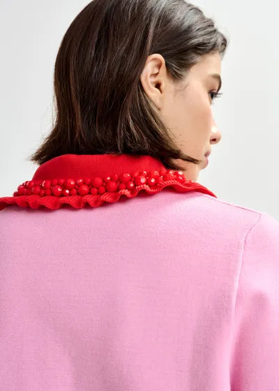 JEWELRY RUFFLE POLO TOP (COTTON CANDY) - ESSENTIAL ANTWERP