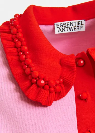 JEWELRY RUFFLE POLO TOP (COTTON CANDY) - ESSENTIAL ANTWERP