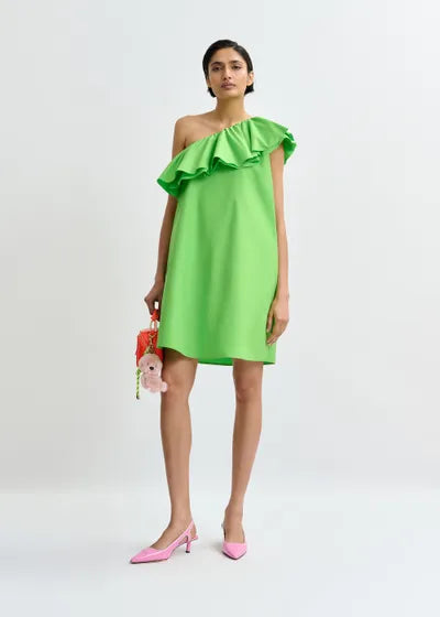 JUICER ASYMMETRICAL ONE SHOULDER DRESS (GREEN) - ESSENTIAL ANTWERP