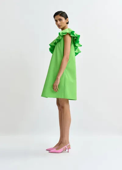 JUICER ASYMMETRICAL ONE SHOULDER DRESS (GREEN) - ESSENTIAL ANTWERP