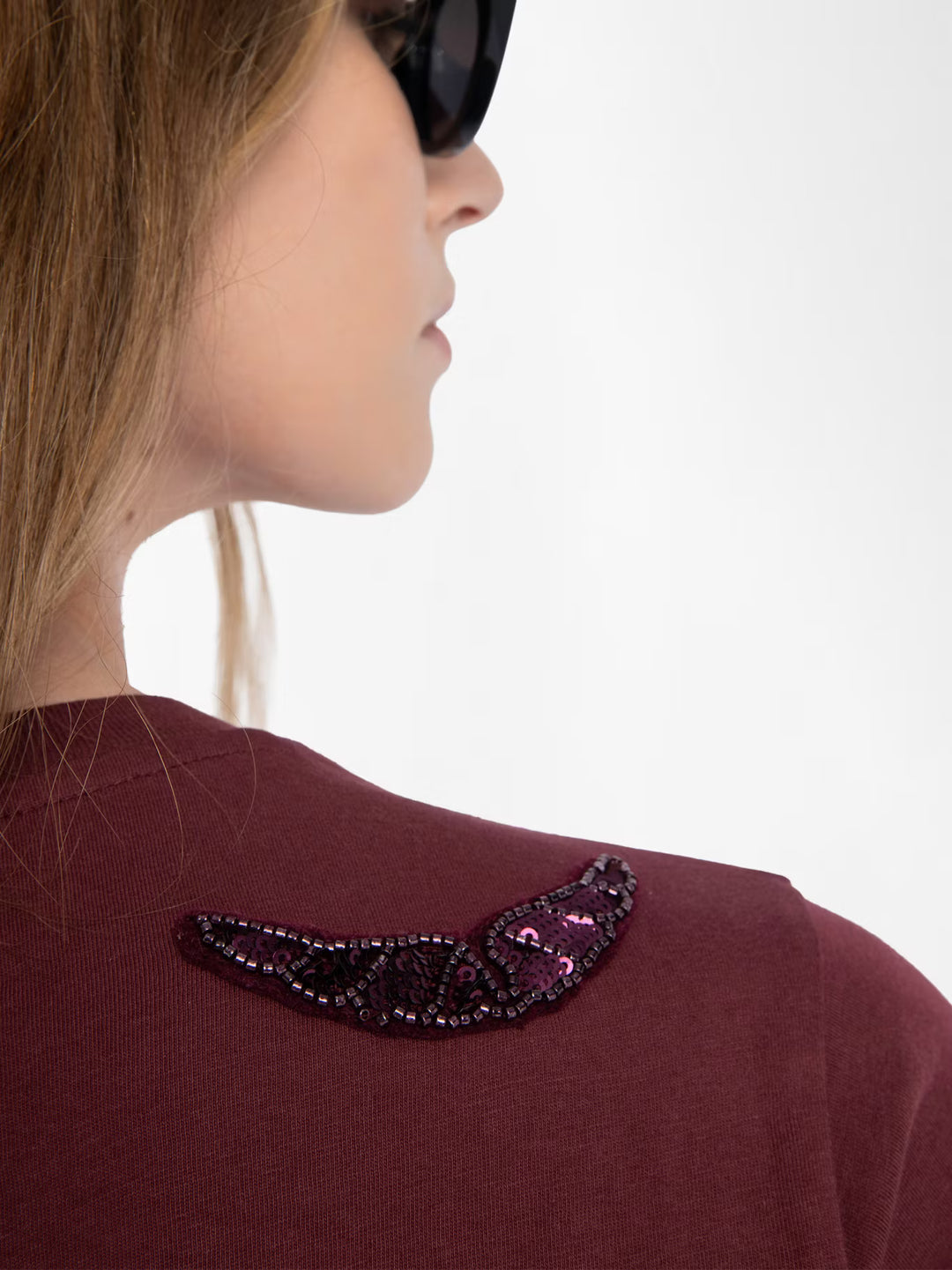 ALYS EMBROIDERY WINGS T-SHIRT (BURGUNDY) - ZADIG & VOLTAIRE