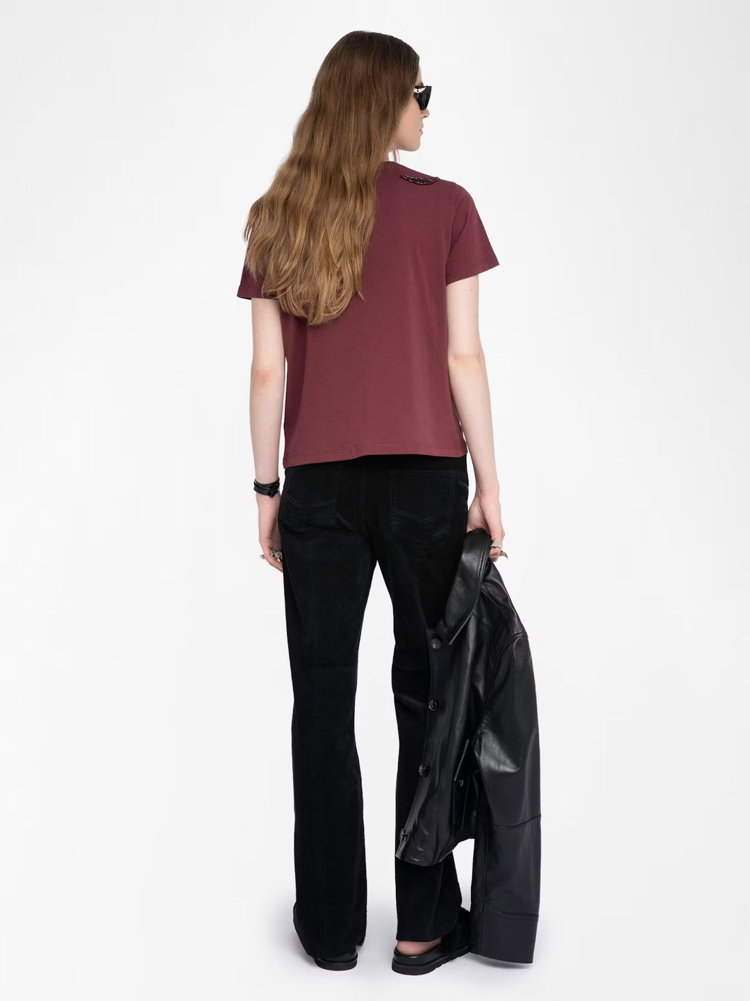 ALYS EMBROIDERY WINGS T-SHIRT (BURGUNDY) - ZADIG & VOLTAIRE
