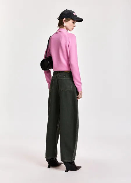 KASA WOOL CASHMERE SWEATER W/ PEARL COLLAR (PINK) - ESSENTIAL ANTWERP