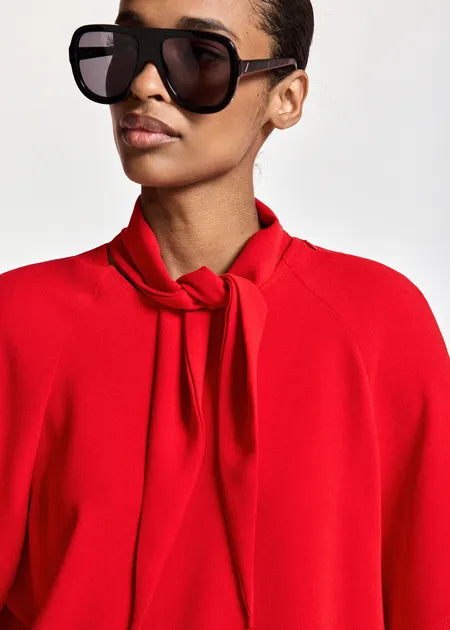 KASSIE SCARF COLLAR SHIRT (FIRESTARTER) - ESSENTIAL ANTWERP