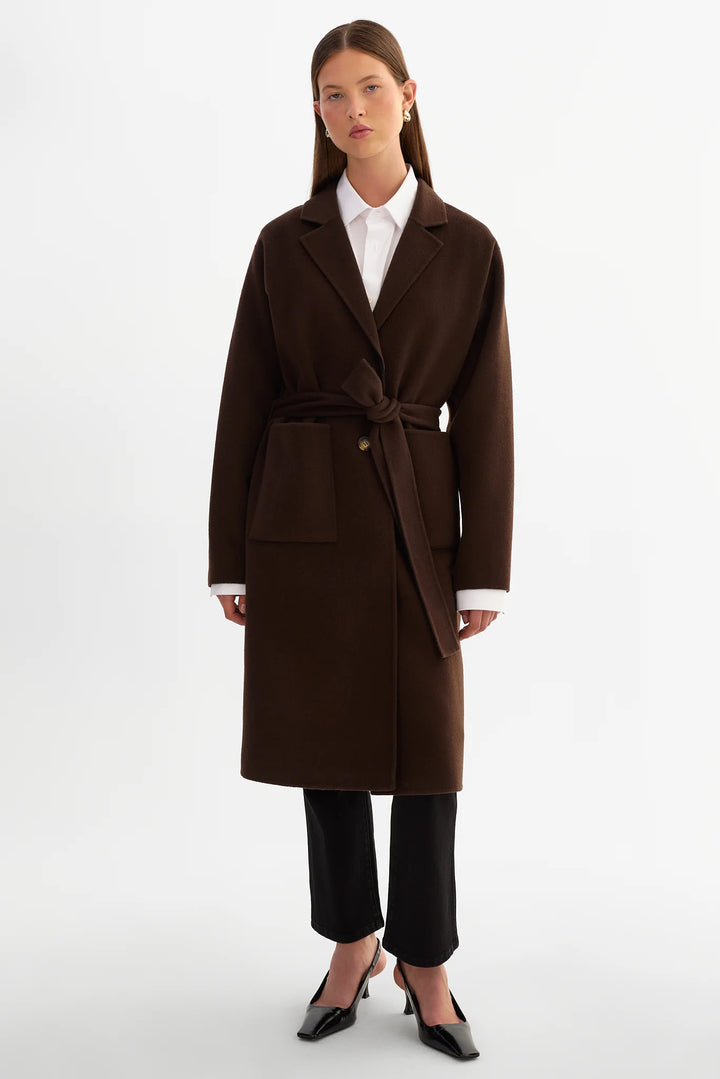 KATIE REVERSIBLE WOOL COAT (BROWN/BLACK) - LAMARQUE