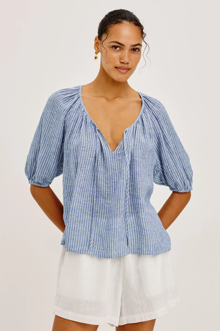 KIRSTIE LINEN TOP (BARLETTA STRIPE) - RAILS