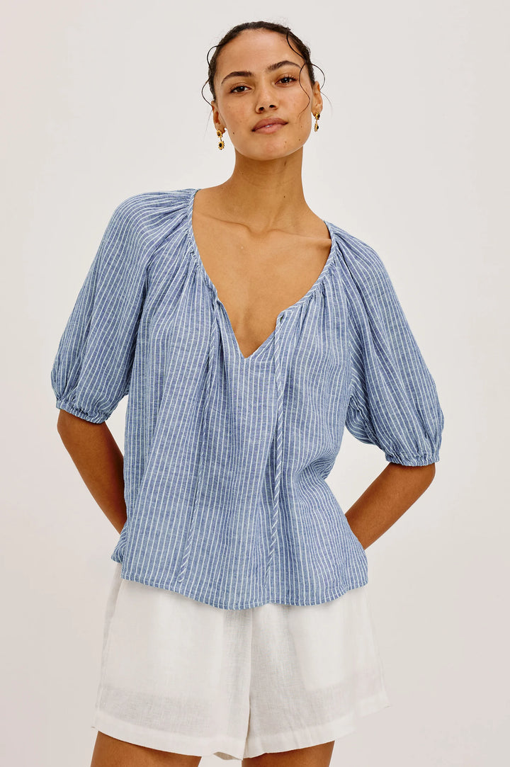 KIRSTIE LINEN TOP (BARLETTA STRIPE) - RAILS