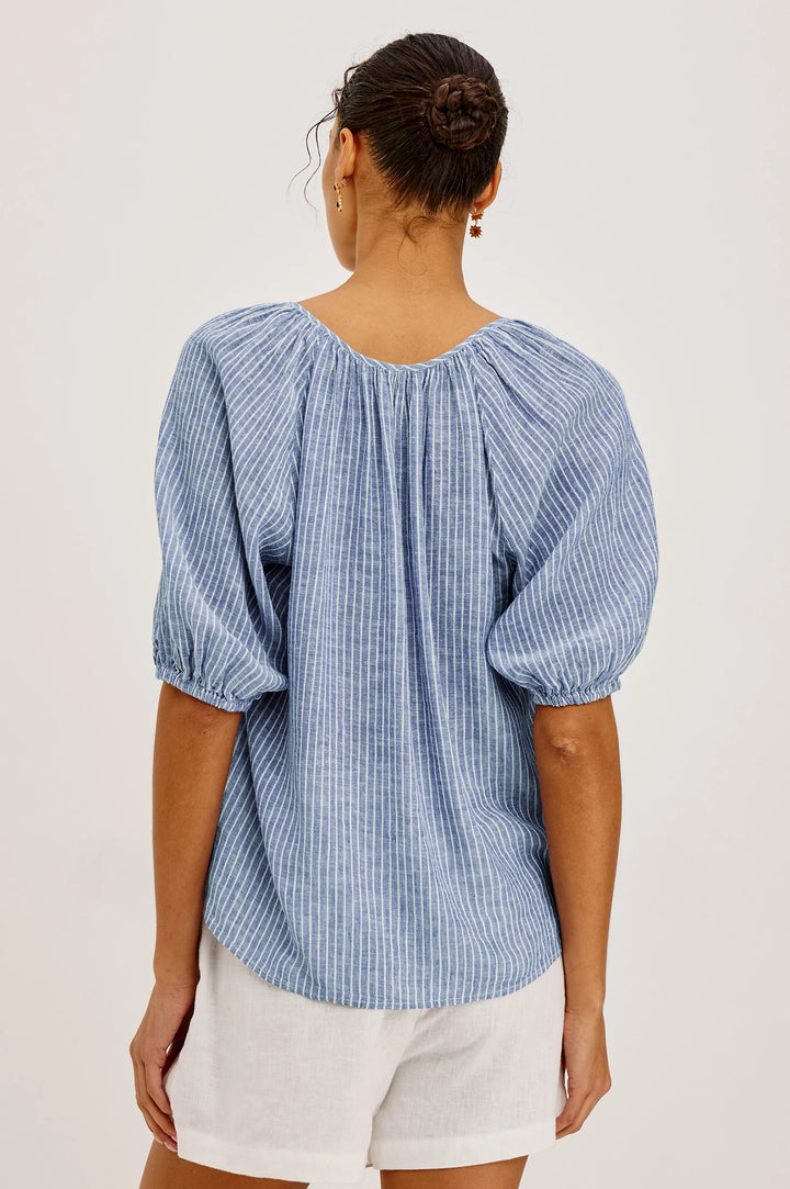 KIRSTIE LINEN TOP (BARLETTA STRIPE) - RAILS