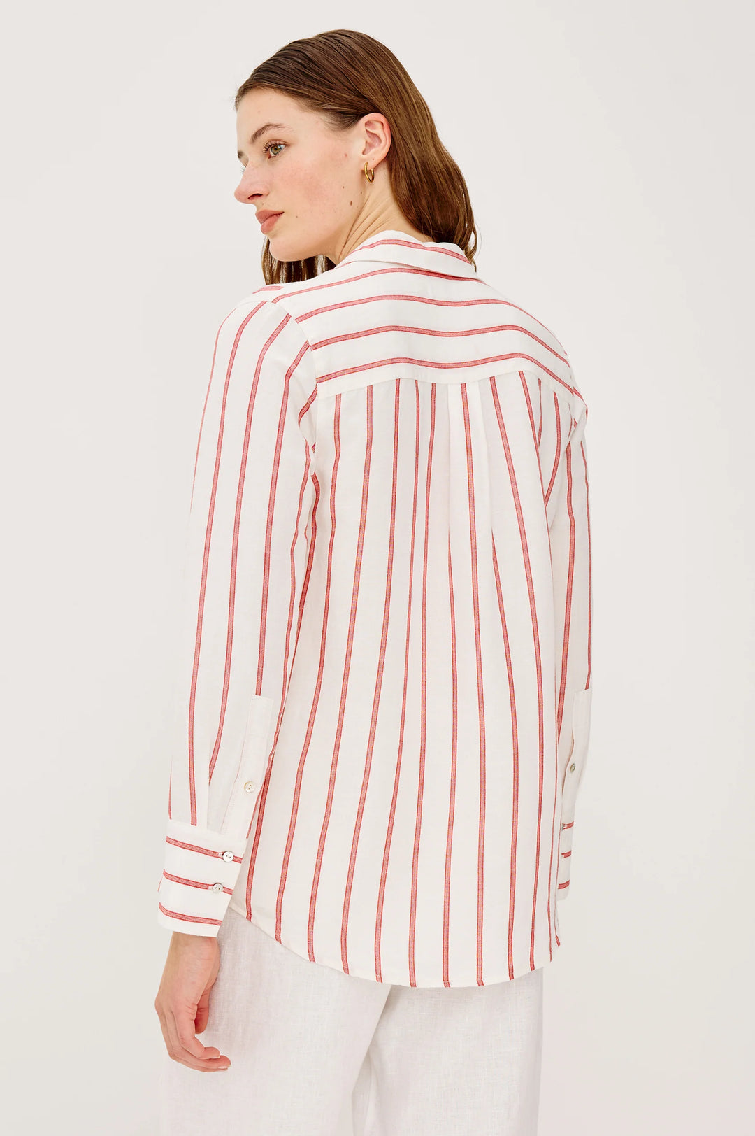 KNOX STRIPE SHIRT (SCARLET IVORY) - RAILS