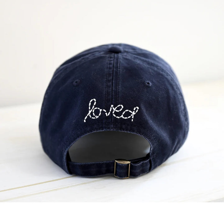 KR BASEBALL HEART HAT (INDIGO) - KERRI ROSENTHAL