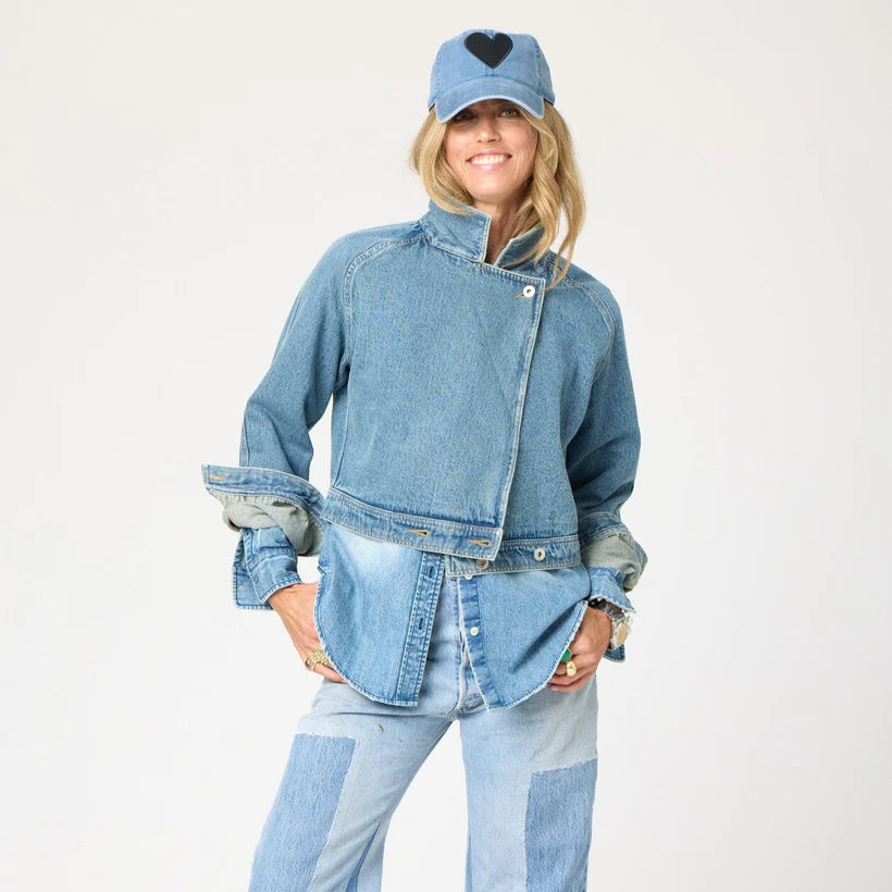 DENIM IMPERFECT HEART HAT - KERRI ROSENTHAL