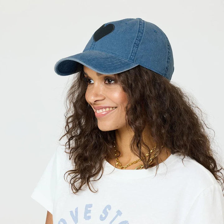 DENIM IMPERFECT HEART HAT - KERRI ROSENTHAL