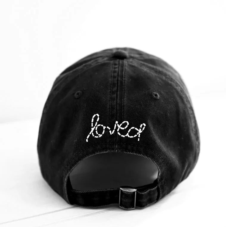 BASEBALL HAT HEART PATCH (BLACK) - KERRI ROSENTHAL