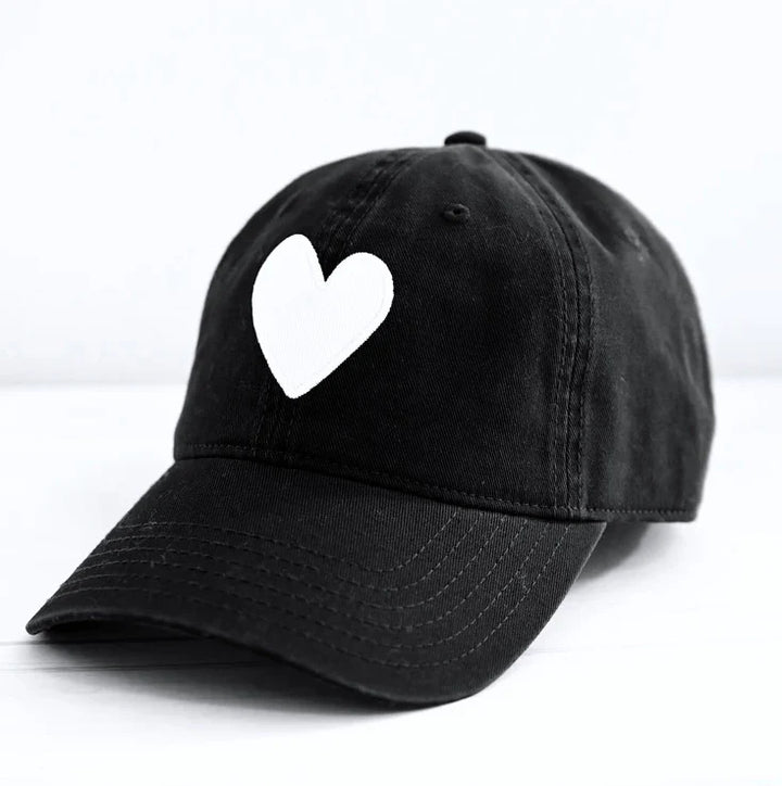 BASEBALL HAT HEART PATCH (BLACK) - KERRI ROSENTHAL