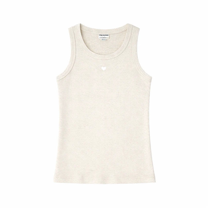 KR HEART TANK (HEATHER OAT) - KERRI ROSENTHAL