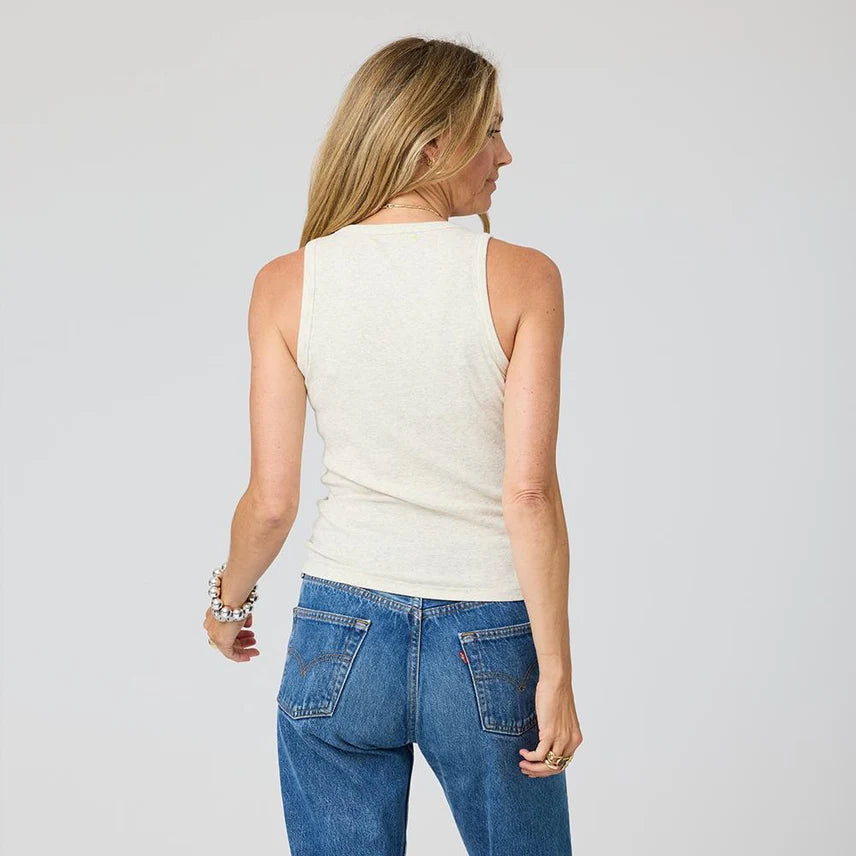 KR HEART TANK (HEATHER OAT) - KERRI ROSENTHAL
