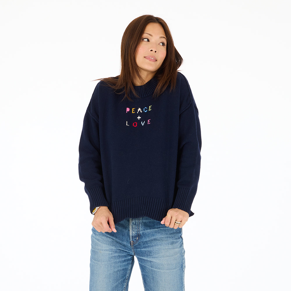 BOYFRIEND PEACE & LOVE SWEATER - KERRI ROSENTHAL