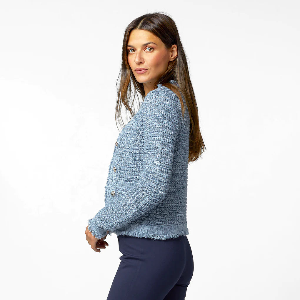 BEAU LERO FRINGE CARDIGAN BLUE SKY KERRI ROSENTHAL Joelle s