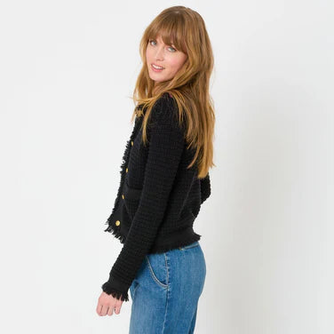 BEAU-LERO FRINGE CARDIGAN (BLACK) - KERRI ROSENTHAL