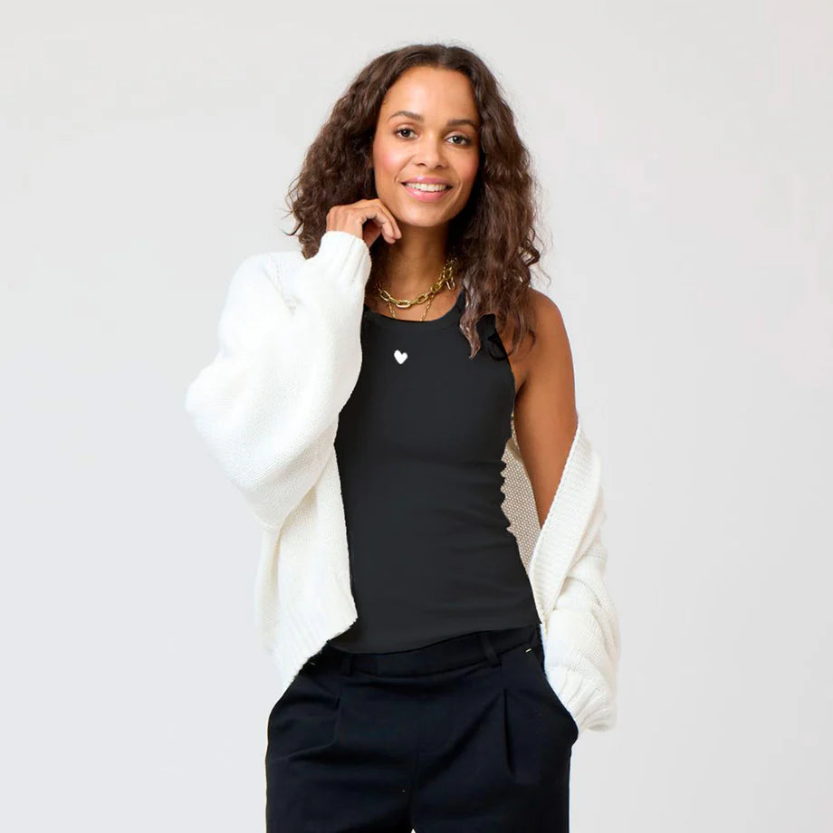 KR HEART TANK (BLACK) - KERRI ROSENTHAL
