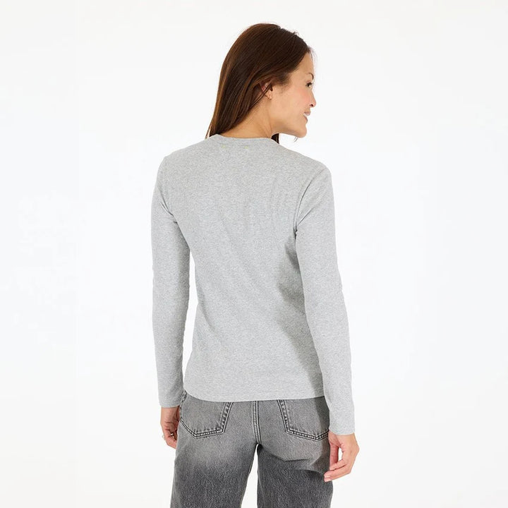 LONG SLEEVE RIBBED TEE (HEATHER GREY) - KERRI ROSENTHAL