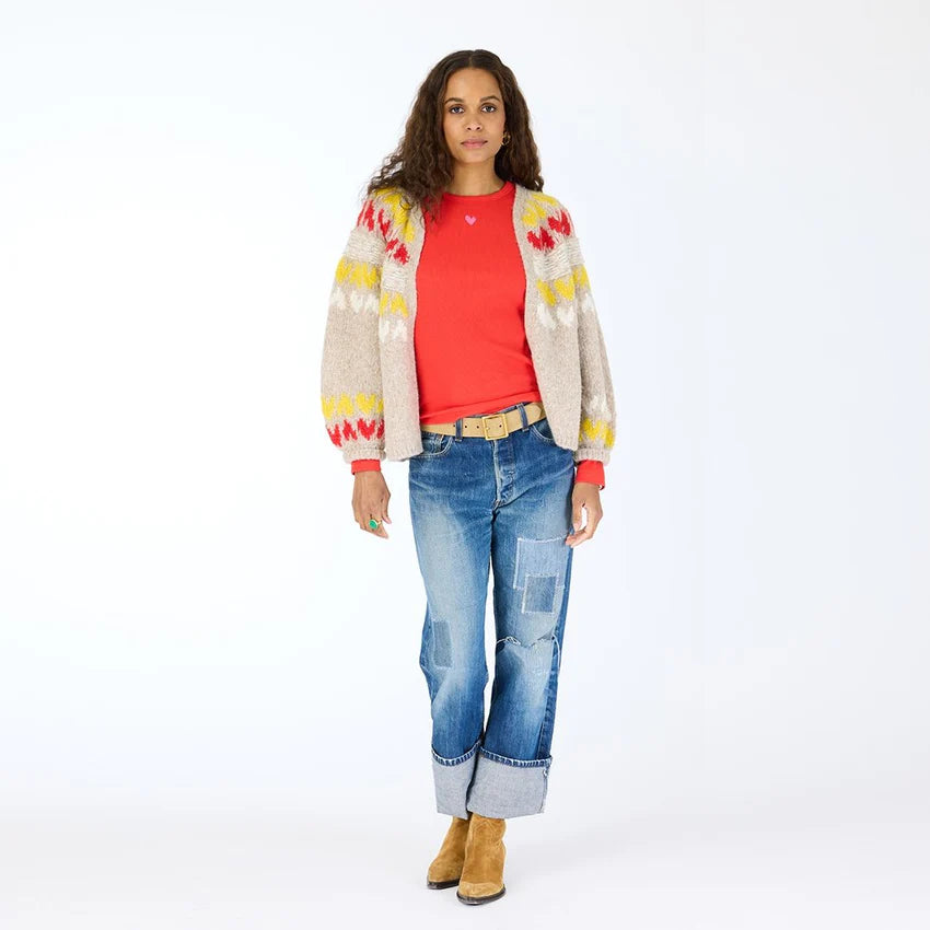 KR LONG SLEEVE RIB TEE (RED) - KERRI ROSENTHAL