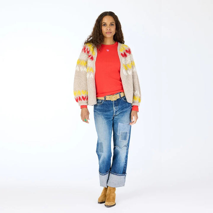 KR LONG SLEEVE RIB TEE (RED) - KERRI ROSENTHAL