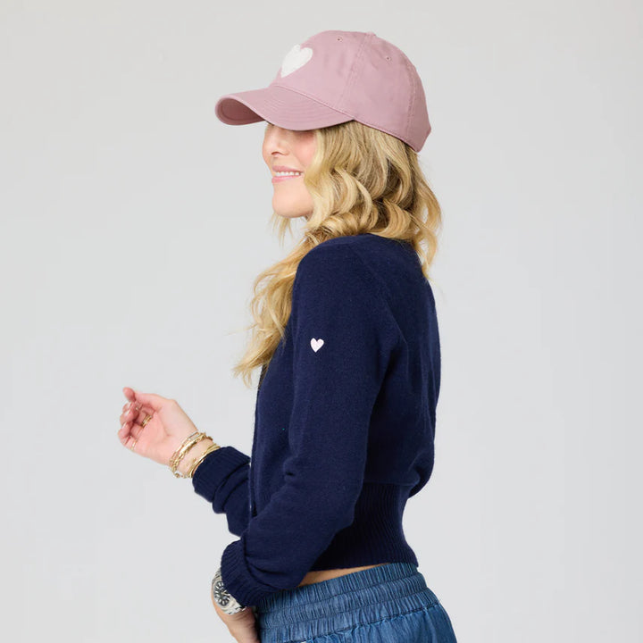 KR IMPERFECT CHENILLE HEART HAT (MAUVE) - KERRI ROSENTHAL