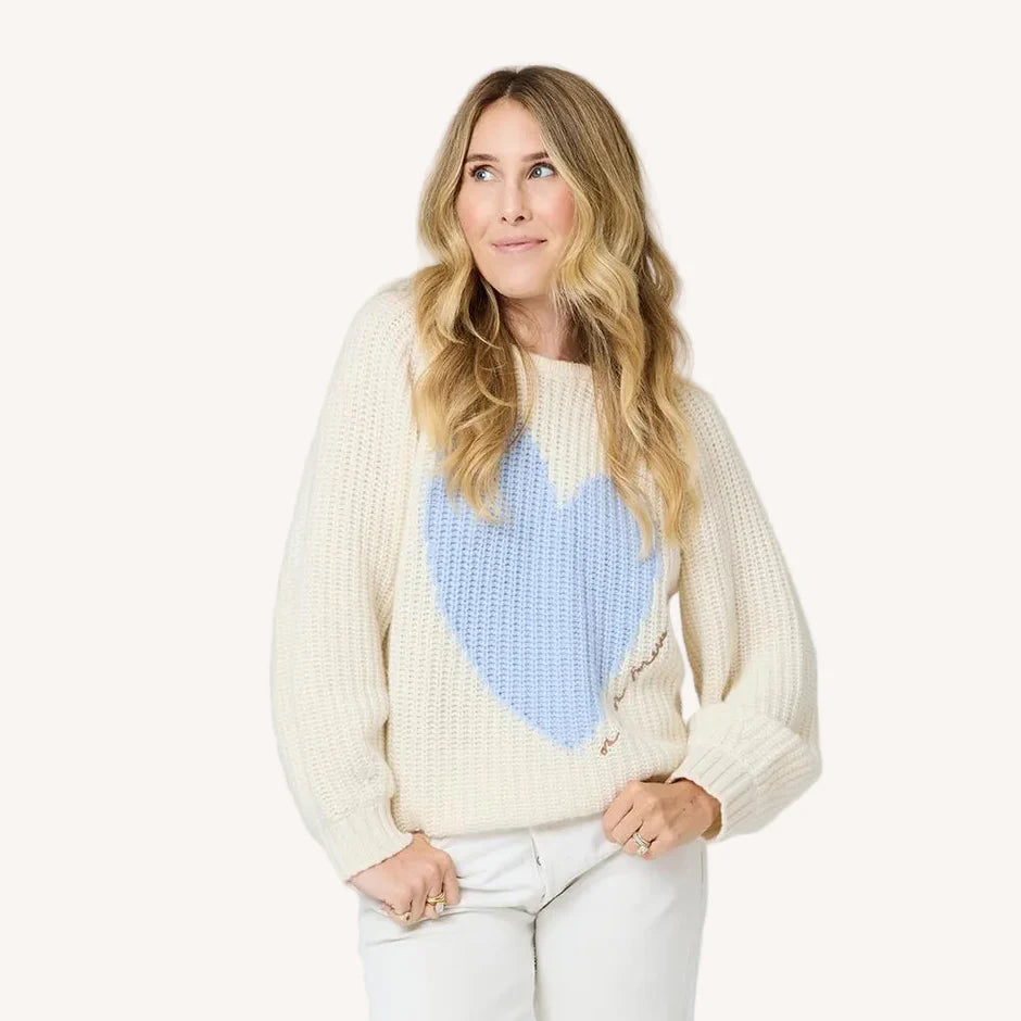 RICK IMPERFECT HEART SWEATER (CREAM) - KERRI ROSENTHAL