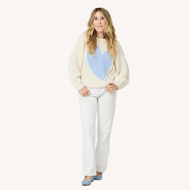 RICK IMPERFECT HEART SWEATER (CREAM) - KERRI ROSENTHAL