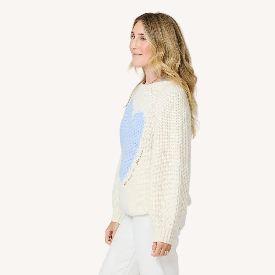 RICK IMPERFECT HEART SWEATER (CREAM) - KERRI ROSENTHAL