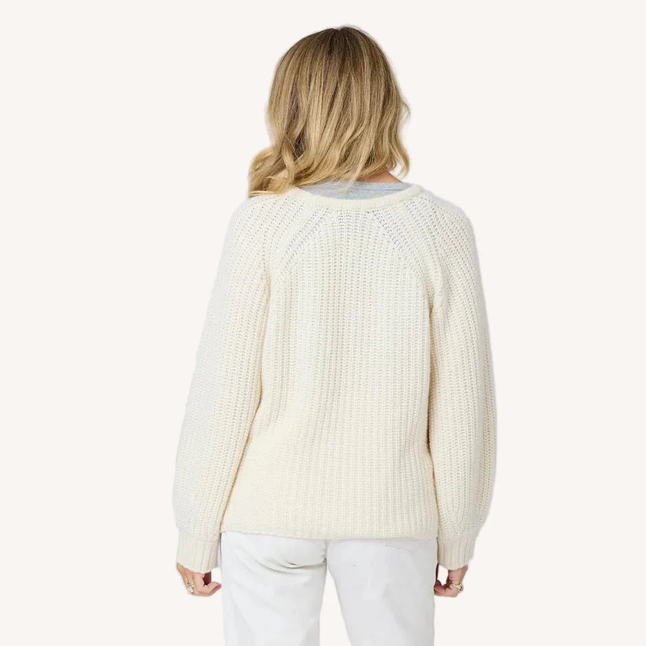 RICK IMPERFECT HEART SWEATER (CREAM) - KERRI ROSENTHAL