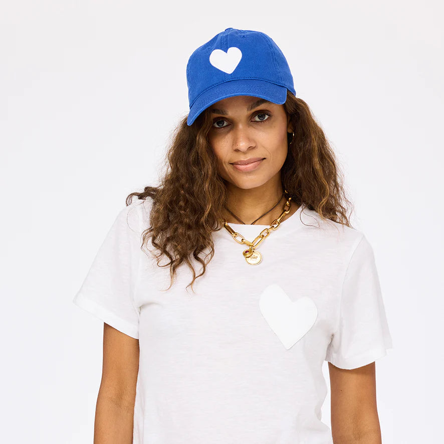 KR IMPERFECT HEART HAT (BRIGHT BLUE/WHITE) - KERRI ROSENTHAL