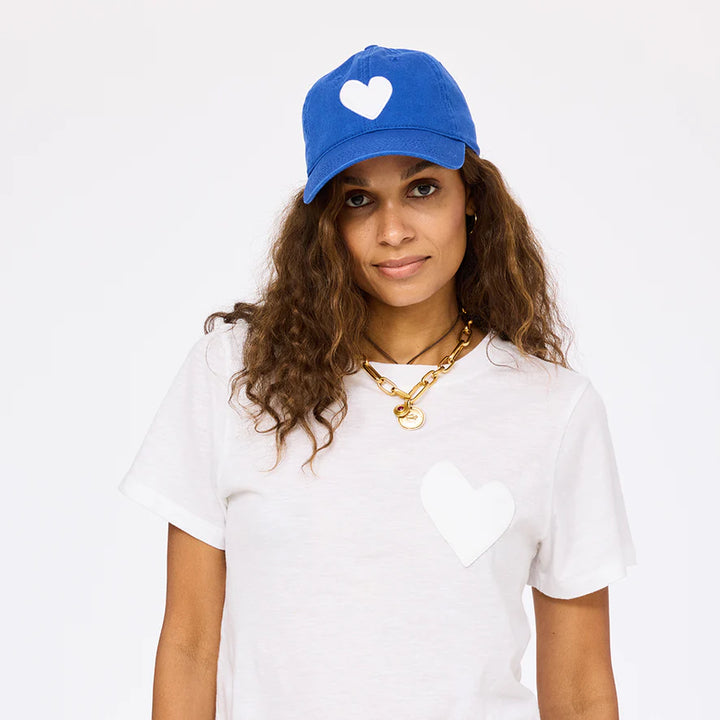 KR IMPERFECT HEART HAT (BRIGHT BLUE/WHITE) - KERRI ROSENTHAL