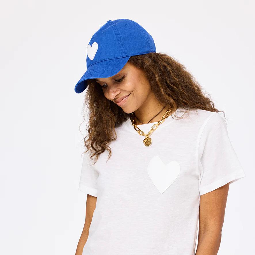 KR IMPERFECT HEART HAT (BRIGHT BLUE/WHITE) - KERRI ROSENTHAL