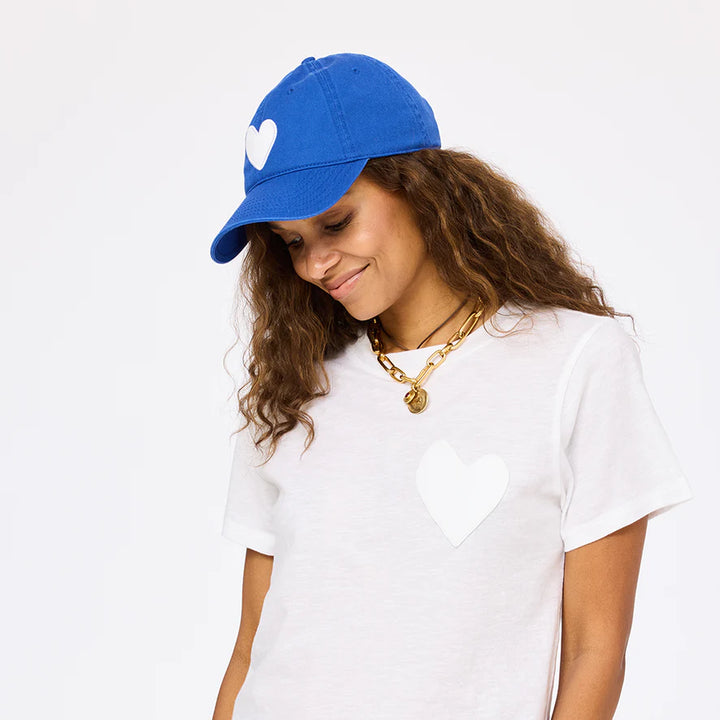 KR IMPERFECT HEART HAT (BRIGHT BLUE/WHITE) - KERRI ROSENTHAL