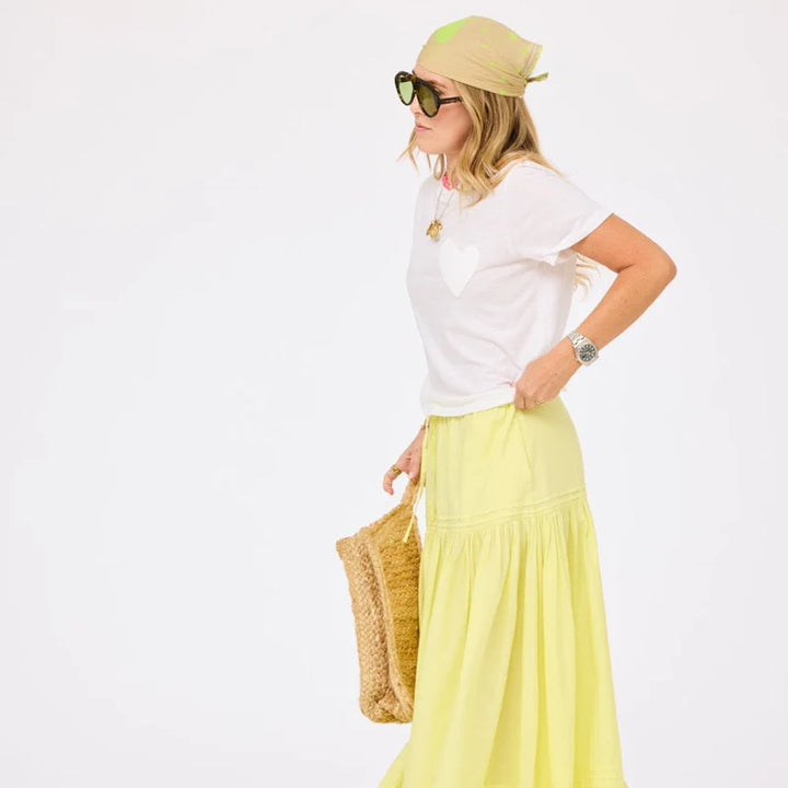 SLUB COTTON TEE (WHITE) - KERRI ROSENTHAL
