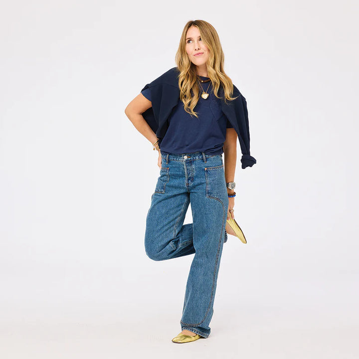 SLUB COTTON TEE (INDIGO BLUE) - KERRI ROSENTHAL